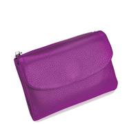 Unisex Pebble Leather Wallet, 5.3In Short Genuine Leather Coin Card Holder, Short Genuine Purse for Coins and Cards, Multicolor Clutch for Women (purple)
