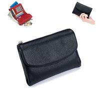 Unisex Pebble Leather Wallet, 5.3In Short Genuine Leather Coin Card Holder, with Credit Card Holder, Coin Holder & Cash Slots (N)