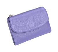Unisex Pebble Leather Wallet,Genuine Leathers Wallets for Women,Short Genuine Leather Coin Card Holder, Can Hold Coins, Id Cards (purple)