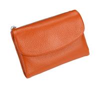 Unisex Pebble Leather Wallet,Genuine Leathers Wallets for Women,Short Genuine Leather Coin Card Holder, Can Hold Coins, Id Cards (orange)