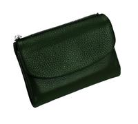 Unisex Pebble Leather Wallet,Genuine Leathers Wallets for Women,Short Genuine Leather Coin Card Holder, Can Hold Coins, Id Cards (dark green)