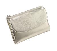 Unisex Pebble Leather Wallet,Genuine Leathers Wallets for Women,Short Genuine Leather Coin Card Holder, Can Hold Coins, Id Cards (gold)