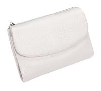 Unisex Pebble Leather Wallet, Short Genuine Leather Purse for Coins and Cards, Multicolor Clutch for Women, Small Compact Bifold Pocket Purse, Unisex Wallet (White)