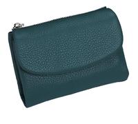 Unisex Pebble Leather Wallet, Short Genuine Leather Purse for Coins and Cards, Multicolor Clutch for Women, Small Compact Bifold Pocket Purse, Unisex Wallet (Light blue)