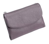 Unisex Pebble Leather Wallet, Short Genuine Leather Purse for Coins and Cards, Multicolor Clutch for Women, Small Compact Bifold Pocket Purse, Unisex Wallet (Purple)