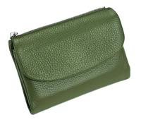 Unisex Pebble Leather Wallet, Short Genuine Leather Purse for Coins and Cards, Multicolor Clutch for Women, Small Compact Bifold Pocket Purse, Unisex Wallet (Light green)