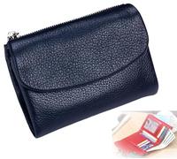 Unisex Pebble Leather Wallet, Short Genuine Leather Purse for Coins And Cards, Small Wallets for Women, 5.3In Short Genuine Coin Card Holder, Wallets for Men and Women (I)