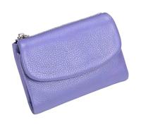 Unisex Pebble Leather Wallet,Short Genuine Leather Purse,Women's Genuine Leathers Coin Purse with Credit Card Holder,Coin Holder & Cash Slots (Purple)