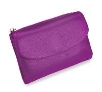 Unisex Pebble Leather Wallet,Short Slim Soft Genuine Leather Purse with Credit Card Holder & Cash Slots,Small Compact Bifold Pocket Purse Multicolor, for Men & Women (Light purple)