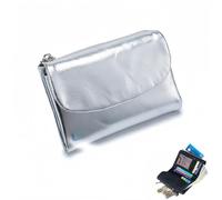 Unisex Pebble Leather Wallet,Small Wallets for Women, Full Grain Leather Coin Purse with Credit Card Holder, Unisex Clutch Bags, Can Hold Coins, Id Cards(Silver)