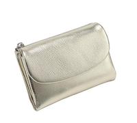 Unisex Pebble Leather Wallet, Small Wallets for Women, Genuine Leather Coin and Card Wallet, Unisex Clutch Bags (Gold)