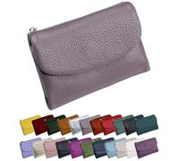 Unisex Pebble Leather Wallet - Small Wallets for Women, Short Genuine Leather Purse for Coins and Cards, Multicolor Clutch for Women, Card Holder & Coin Purse (#17)