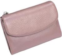Unisex Pebble Leather Wallet, Small Wallets for Women, Women's Genuine Leather Coin Purse with Credit Card Holder, Small Compact Bifold Pocket Purse Multicolor, for Men & Women (Pink)