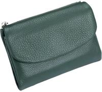 Unisex Pebble Leather Wallet, Small Wallets for Women, Women's Genuine Leather Coin Purse with Credit Card Holder, Small Compact Bifold Pocket Purse Multicolor, for Men & Women (Green)
