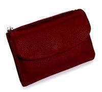 Unisex Pebble Leather Wallet, Versatile Soft Leather Wallets with Credit Card Holder & Cash Slots for Business Daily Commute & Office Use (Too red)
