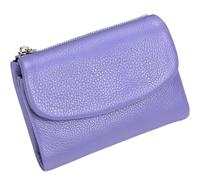 Unisex Pebble Leather Wallet, Women's Genuine Leather Coin Purse with Credit Card Holder, Coin Holder & Cash Slots (Purple B)
