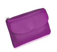 Unisex Pebble Real Leather RFID Wallet, Unisex Pebble Leather Wallet, Zipper Wallets for Men, Short GenuineLeather Purse for Coins and Cards, Small Compact Bifold Pocket Purse (One-25)