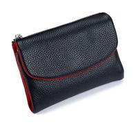 Unisex Pebble Real Leather RFID Wallet, Unisex Pebble Leather Wallet, Zipper Wallets for Men, Short GenuineLeather Purse for Coins and Cards, Small Compact Bifold Pocket Purse (One-18)