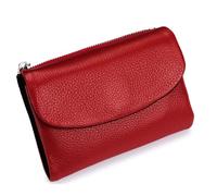 Unisex Pebble Real Leather RFID Wallet, Unisex Pebble Leather Wallet, Zipper Wallets for Men, Short GenuineLeather Purse for Coins and Cards, Small Compact Bifold Pocket Purse (One-19)