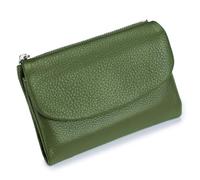 Unisex Pebble Real Leather Wallet, Dual Zipper Coin Purse, Ultra Thin Clutch Purses for Women, Multicolor, for Men & Women (Green2)
