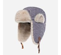 Unisex Pied De Poule Inverno Russo Colbacco Pelliccia Finta Orecchio Aletta Sci