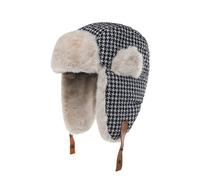 Unisex Pied De Poule Inverno Russo Colbacco Pelliccia Finta Orecchio Aletta Sci