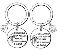 Unisex Portachiavi Ci Vediamo a Casa per Coppia in Acciaio Inox Ciondolo Casa Ca