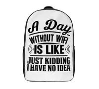 Unisex Rucksack Funny Day Without Wifi Zaino Per La Scuola Eleganti Backpack Per Idea Regalo, Trekking, Studenti, 42X32X14Cm