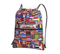 Unisex Sacca da Ginnast Various Flags Prints Sport String Zaino Stampate Zaino con Coulisse per Regalo, Scuola, Natale