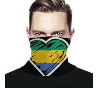 Unisex Sciarpa A Tubo Gabon Bandiera Gabonese Cuore Scaldacollo Durevole Fascia per Capelli Antivento Headwrap per Sports Campeggio Yoga