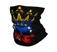 Unisex Sciarpa a Tubo,Venezuela Venezuelian Flag And Skull,Decorazione facciale Lavabile Headwrap per Sports Uomo Escursionismo 26X30cm