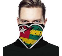 Unisex Sciarpa al Collo Cuore della Bandiera del Togo Passamontagna Antivento Ghetta da Collo Durevole Scaldacollo per Sports Arrampicata Pesca