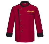 Unisex Set Giacca Da Chef Personalizzata Con Cappello Grembiule Manica Lunga Cappotto Da Cuoco Con Bottoni Kit Uniforme Da Lavoro per Il Servizio Di Ristorazione per Uomini E Donne