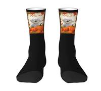 Unisex Sportive Running Calzini, Welcome Fall Bichon Dog Pumpkin Autumn Maple Puppy My Love Dogs, Sportivi Calze Traspirante Calzini Sportivi per Camminata Correre 40cm