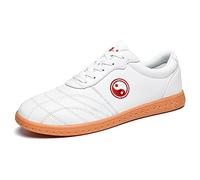 Unisex Tai Chi Wu Shu Kung Fu Scarpe Traspirante Antiscivolo Sport Palestra Sneaker per Il Giorno Formazione Esercizi mattutini Pelle Bianca 40 EU