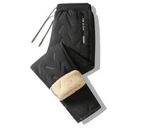 Unisex Thermal Pants, Winter Lambswool Thermal Pants Leisure Pants Waterproof Windproof (Black 2,M)