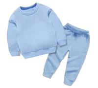 Unisex Tuta Bambino Completo Tuta a maniche lunghe con stampa a maniche lunghe Cappuccio Girocollo Manica Lunga+Jogging Lunga Cotone Inverno da Notte tinta unita pantaloni comodi Bambino 2-7 Anni