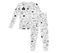 Unisex Tuta Bambino Completo Tuta Abbigliamento Sportivo a Maniche Lunghe Cotone Pigiama Set a Maniche Lunghe 2 Pezzi Autunnale con Cappuccio Tinta Unita Pantaloni Comodi Costume da Ragazzo