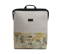 Unisex Vegan Gris Sac à dos - Take Me With You Motif