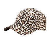 Unisex Vintage Leopard Print Cotone Baseball Cap Hip Hop per H Cappello Regolabile, bianco, Taglia unica