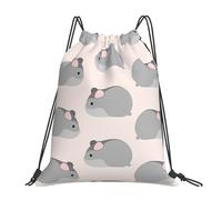 Unisex Zaino Coulisse Cute Little Hamster Pattern Zainetti Fashion Sacco Sportive per Sport Donna Uomo 36X42cm