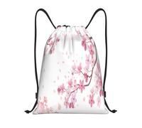 Unisex Zaino Coulisse Pink Cherry Flower Flower Zainetto con Coulisse Sacchetto Sportivo per Nuoto Piscina Viaggi 36X42cm