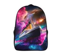 unisex zaino leggero da viaggio spazio tracolla regolabile zaino da viaggio stampato in 3d 2 scomparto titanic alta capacità zaini scuola-16，perfetto per adulti per campeggio escursionismo