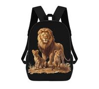 Unisex Zaino Per Le Scuole African Lion Family Printed Borse Da Scuola L'Uso Quotidiano Zaino Università Per Compleanno, Adulti, Trekking, 42X32X14Cm