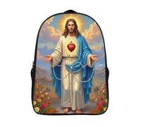 unisex zaino per studenti cristo dio tracolla regolabile 3d stampa scuola zaino 2 scomparto gesù impermeabile laptop indietro zaini-16，perfetto per adulti per campeggio escursionismo