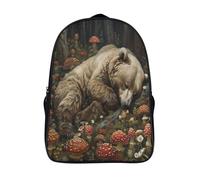 unisex zaino scuola codice fantasy tracolla regolabile 3d stampato impermeabile zaini orso addormentato alta capacità stampata zainetto 2 scomparto-16,per junior e Adulto campeggio escursionismo