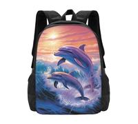 Unisex Zaino Università Dolphin Art Print Zaino Per Le Scuole L'Uso Quotidiano Backpack Per Idea Regalo, Adulti, Escursionismo, 42X32X14Cm