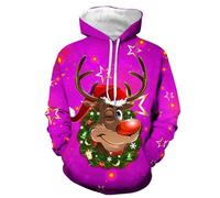 Unisexe Noel Sweat Hoodie Homme Femmes Funny 3D Imprimé Hoody Sweat-Shirt Couple Ugly Christmas Nouveauté Manche Longue Pull À Capuche Costume Babbo Natale Uomo Donna Adulti Regalo Uomo Christmas