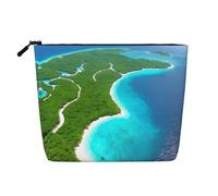 Un'isola nell'oceano versatile borsa per il trucco in canapa finta - Organizer da viaggio per articoli da toeletta, perfetto per l'uso quotidiano, viaggi di lavoro e molto altro ancora., Nero , Taglia