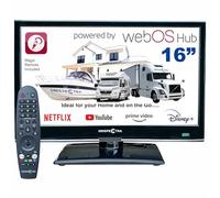 Unispectra ® 16" Smart TV (webOS) 12V Full HD LED 230v 24v Triplo sintonizzatore: satellitare, terrestre, cable. HDMI USB Telecomando magico TV 12V per camper, caravan, furgone, barca